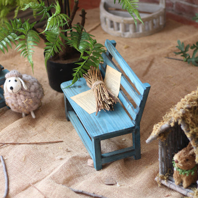 Modern Minimalist Rectangular Solid Wood Low Stool Backrest Decorative Cartoon Design For Garden