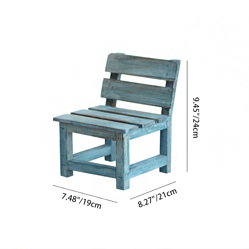 Modern Minimalist Rectangular Solid Wood Low Stool Backrest Decorative Cartoon Design For Garden