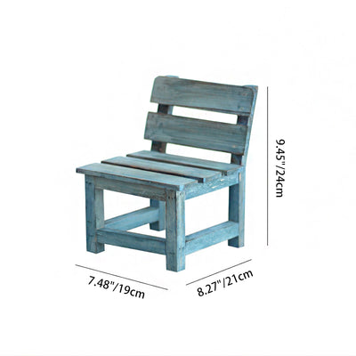 Modern Minimalist Rectangular Solid Wood Low Stool Backrest Decorative Cartoon Design For Garden