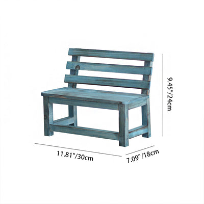Modern Minimalist Rectangular Solid Wood Low Stool Backrest Decorative Cartoon Design For Garden