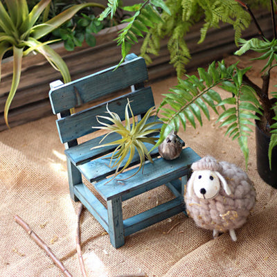 Modern Minimalist Rectangular Solid Wood Low Stool Backrest Decorative Cartoon Design For Garden