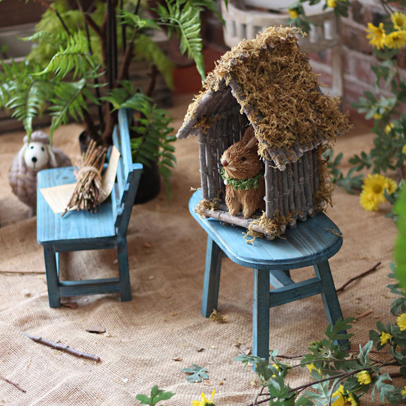 Modern Minimalist Rectangular Solid Wood Low Stool Backrest Decorative Cartoon Design For Garden