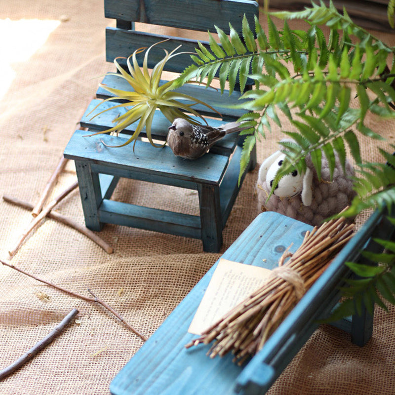 Modern Minimalist Rectangular Solid Wood Low Stool Backrest Decorative Cartoon Design For Garden