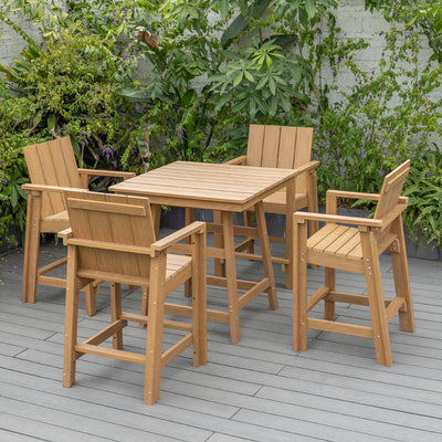 Modern Minimalist Rectangular HIPS Outdoor Bar Stool Backrest Armrest For Garden