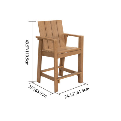 Modern Minimalist Rectangular HIPS Outdoor Bar Stool Backrest Armrest For Garden