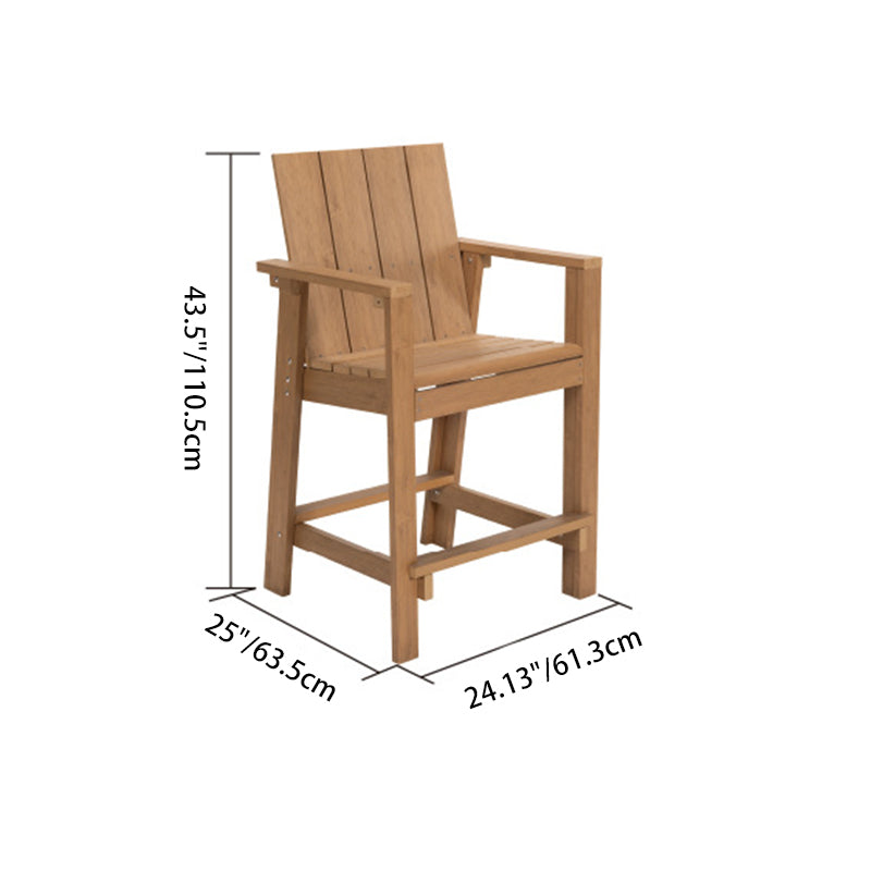 Modern Minimalist Rectangular HIPS Outdoor Bar Stool Backrest Armrest For Garden