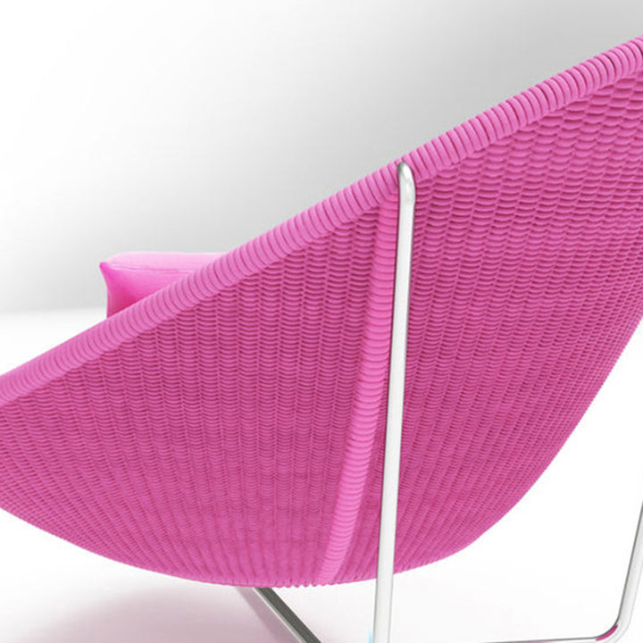 Fauteuil inclinable moderne minimaliste en alliage d’aluminium incurvé et corde en polypropylène, robuste et durable, avec dossier et accoudoirs pour jardin 