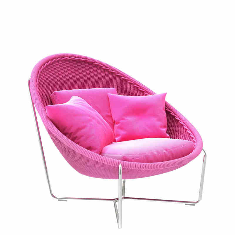 Modern Minimalist Curved Aluminum Alloy Polypropylene Rope Recliner Sturdy Durable Backrest Armrest For Garden