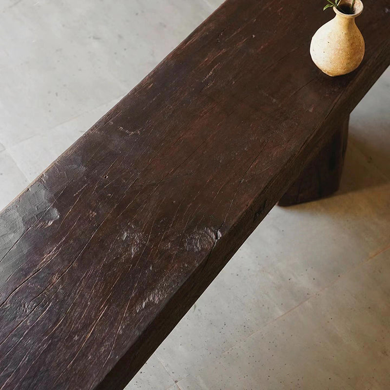 Modern Minimalist Rectangular Solid Wood Bench Sturdy Practical For Living Room