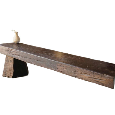 Modern Minimalist Rectangular Solid Wood Bench Sturdy Practical For Living Room