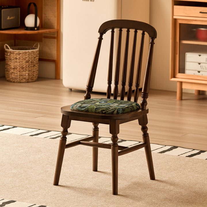 Traditionelles Vintage-Quadratkissen Massivholz Samt Schwamm Rückenlehne Stabil Für Esszimmer 