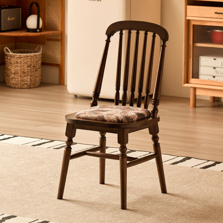 Traditionelles Vintage-Quadratkissen Massivholz Samt Schwamm Rückenlehne Stabil Für Esszimmer 