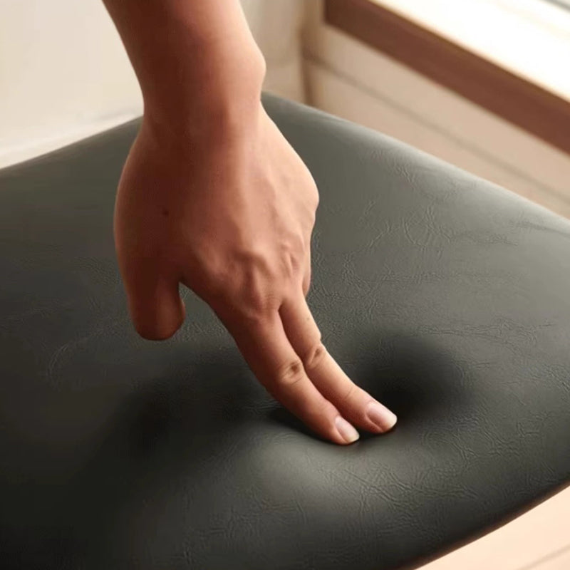 Modern Minimalist Curved Solid Wood Microfiber Leather Metal Sponge Dining Chair Backrest For Dining Room