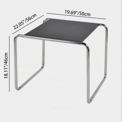 Modern Minimalist Rectangular Stainless Steel Medium Density Fiberboard Coffee Table 2-Leg Sturdy For Living Room