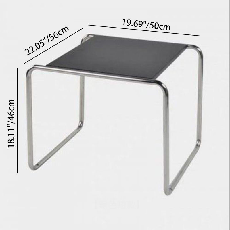 Modern Minimalist Rectangular Stainless Steel Medium Density Fiberboard Coffee Table 2-Leg Sturdy For Living Room
