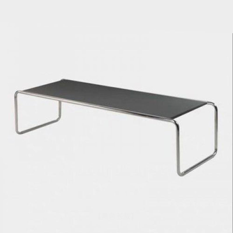 Modern Minimalist Rectangular Stainless Steel Medium Density Fiberboard Coffee Table 2-Leg Sturdy For Living Room
