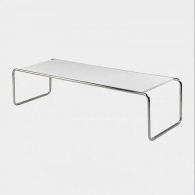 Modern Minimalist Rectangular Stainless Steel Medium Density Fiberboard Coffee Table 2-Leg Sturdy For Living Room