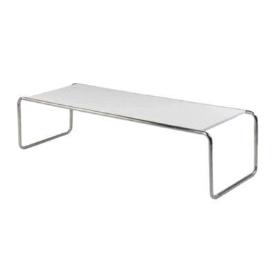 Modern Minimalist Rectangular Stainless Steel Medium Density Fiberboard Coffee Table 2-Leg Sturdy For Living Room