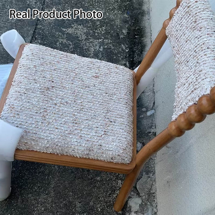 Traditional Vintage Rectangular Seat Cushion Rubberwood Linen Sponge Dining Chair Backrest Durable For Dining Room