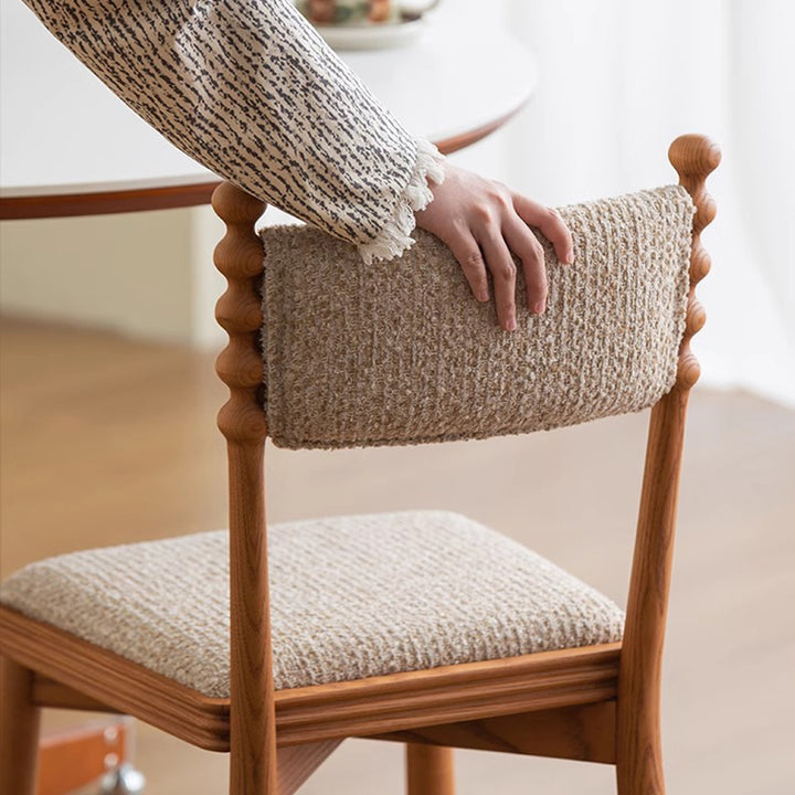 Traditionelles Vintage-Rechteck-Sitzkissen Massivholz Leinen Schwamm Esszimmerstuhl Rückenlehne Langlebig für Esszimmer 