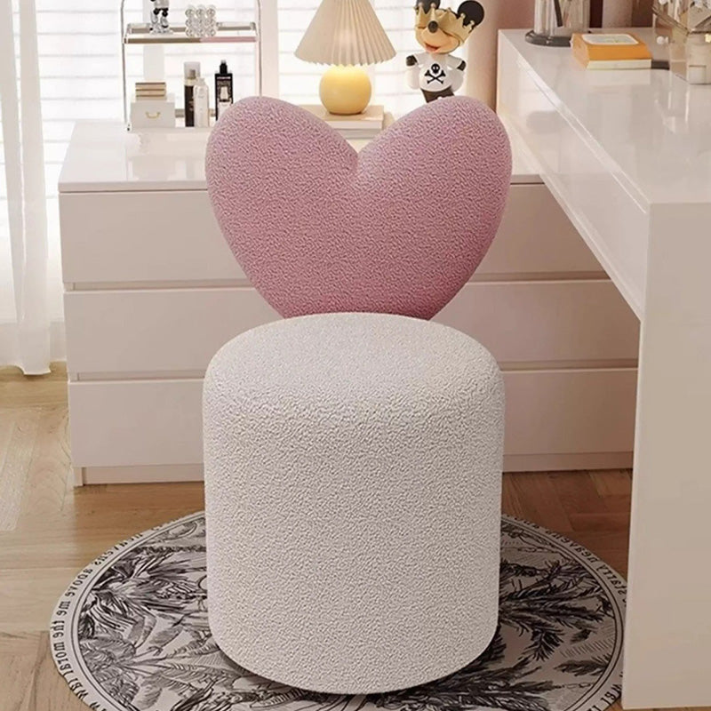 Modern Minimalist Heart-Shaped Velvet Sponge Vanity Stool Backrest For Bedroom