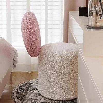 Modern Minimalist Heart-Shaped Velvet Sponge Vanity Stool Backrest For Bedroom