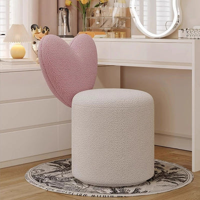 Modern Minimalist Heart-Shaped Velvet Sponge Vanity Stool Backrest For Bedroom