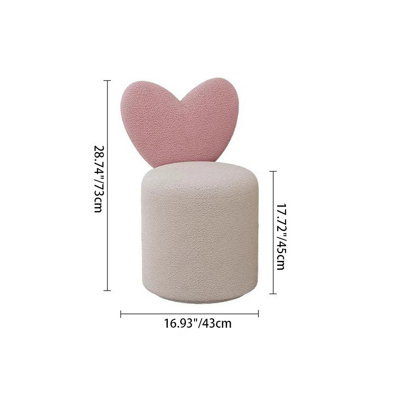 Modern Minimalist Heart-Shaped Velvet Sponge Vanity Stool Backrest For Bedroom