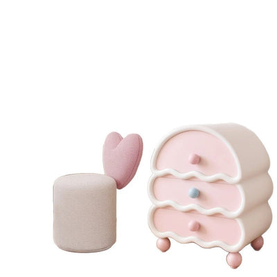Modern Minimalist Heart-Shaped Velvet Sponge Vanity Stool Backrest For Bedroom