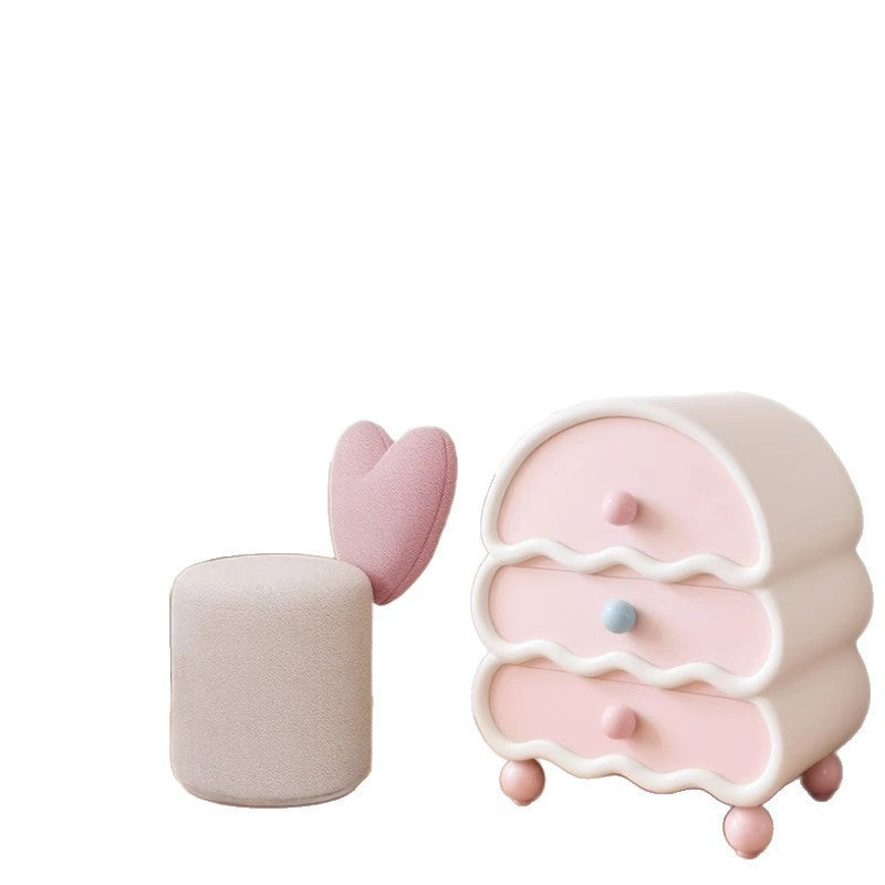 Modern Minimalist Heart-Shaped Velvet Sponge Vanity Stool Backrest For Bedroom