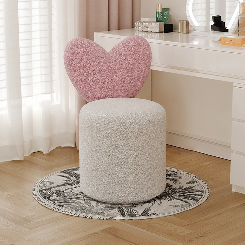 Modern Minimalist Heart-Shaped Velvet Sponge Vanity Stool Backrest For Bedroom