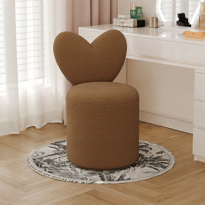 Modern Minimalist Heart-Shaped Velvet Sponge Vanity Stool Backrest For Bedroom