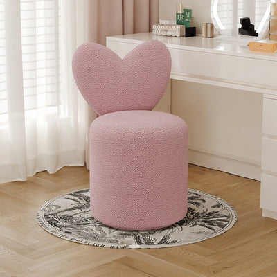 Modern Minimalist Heart-Shaped Velvet Sponge Vanity Stool Backrest For Bedroom