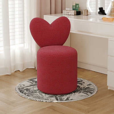 Modern Minimalist Heart-Shaped Velvet Sponge Vanity Stool Backrest For Bedroom