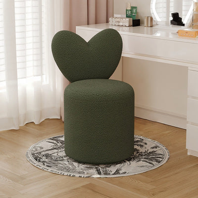 Modern Minimalist Heart-Shaped Velvet Sponge Vanity Stool Backrest For Bedroom