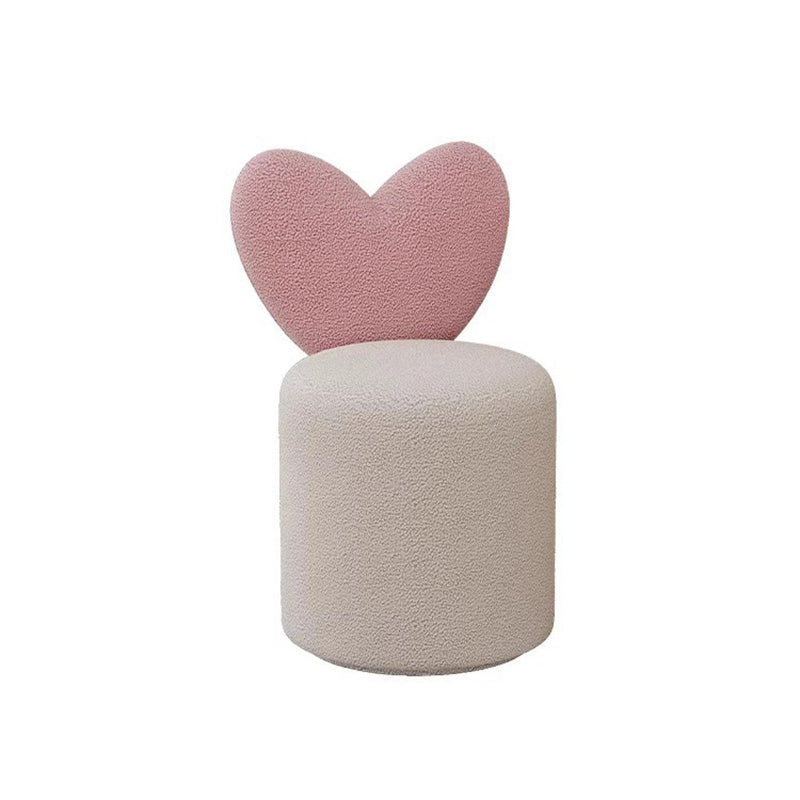Modern Minimalist Heart-Shaped Velvet Sponge Vanity Stool Backrest For Bedroom