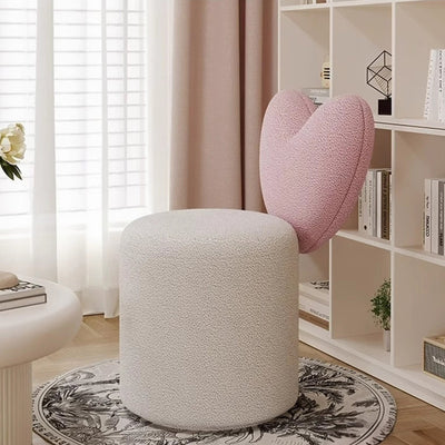 Modern Minimalist Heart-Shaped Velvet Sponge Vanity Stool Backrest For Bedroom