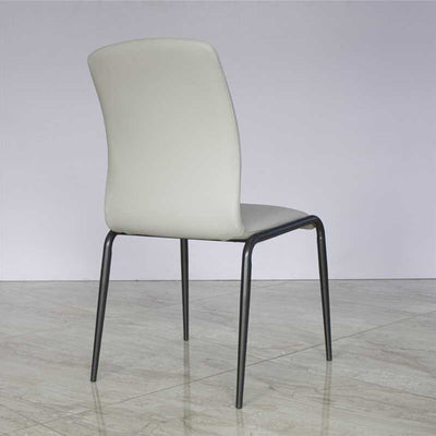 Modern Minimalist Curved PU Leather Carbon Steel Sponge Dining Chair Backrest For Dining Room
