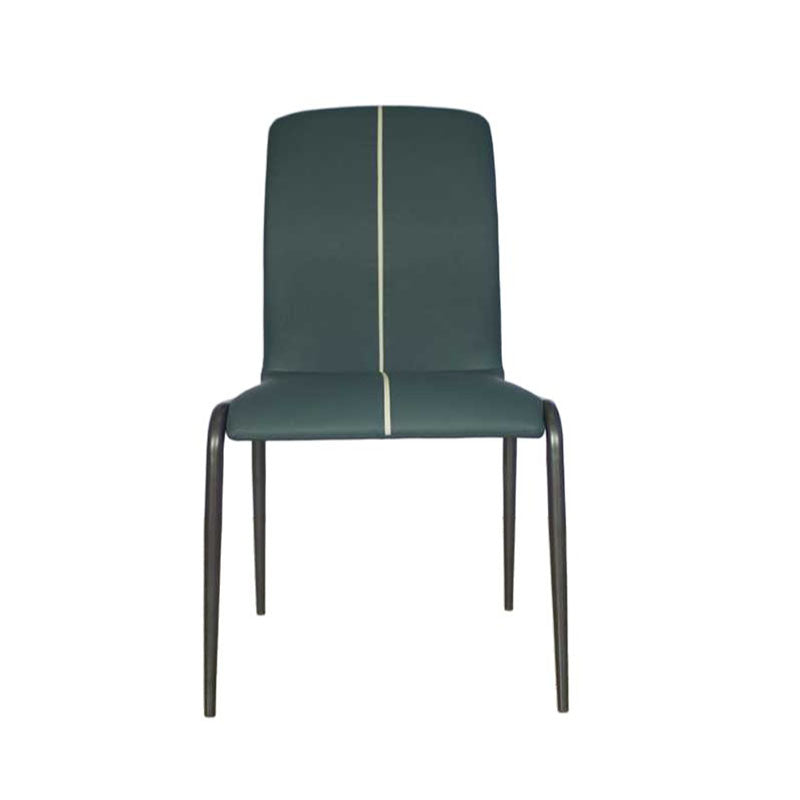 Modern Minimalist Curved PU Leather Carbon Steel Sponge Dining Chair Backrest For Dining Room