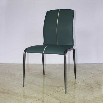 Modern Minimalist Curved PU Leather Carbon Steel Sponge Dining Chair Backrest For Dining Room