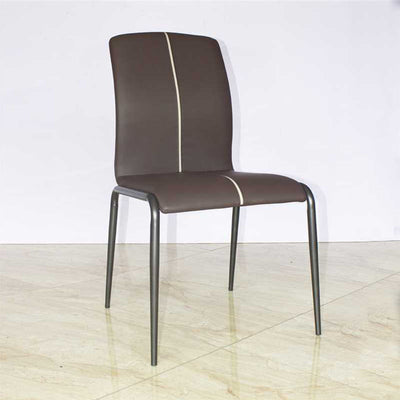 Modern Minimalist Curved PU Leather Carbon Steel Sponge Dining Chair Backrest For Dining Room