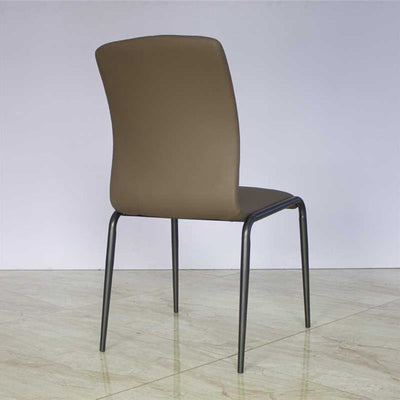 Modern Minimalist Curved PU Leather Carbon Steel Sponge Dining Chair Backrest For Dining Room