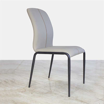 Modern Minimalist Curved PU Leather Carbon Steel Sponge Dining Chair Backrest For Dining Room