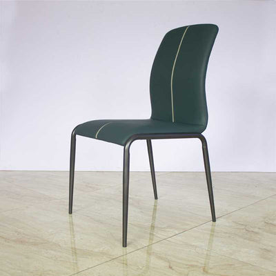 Modern Minimalist Curved PU Leather Carbon Steel Sponge Dining Chair Backrest For Dining Room