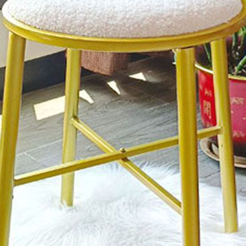 Modern Minimalist Heart-Shaped Velvet Metal Sponge Vanity Stool Backrest For Bedroom