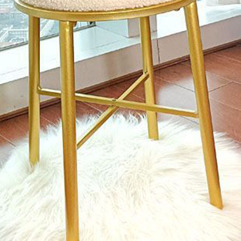 Modern Minimalist Heart-Shaped Velvet Metal Sponge Vanity Stool Backrest For Bedroom