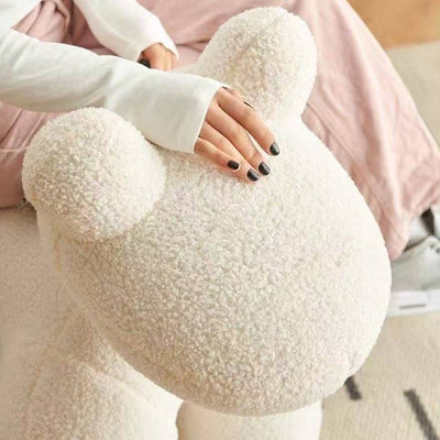 Modern Minimalist Pony-Shaped Lambswool Sponge Kid Accent Chair Durable For Living Room