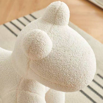 Modern Minimalist Pony-Shaped Lambswool Sponge Kid Accent Chair Durable For Living Room