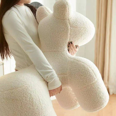 Modern Minimalist Pony-Shaped Lambswool Sponge Kid Accent Chair Durable For Living Room