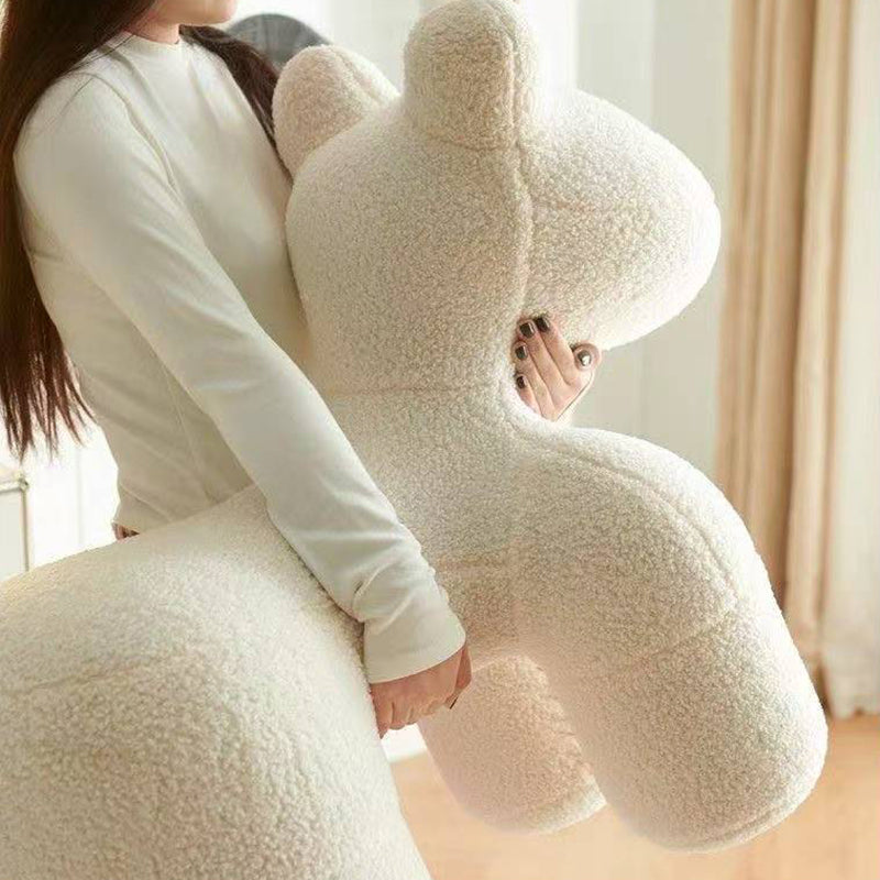 Modern Minimalist Pony-Shaped Lambswool Sponge Kid Accent Chair Durable For Living Room